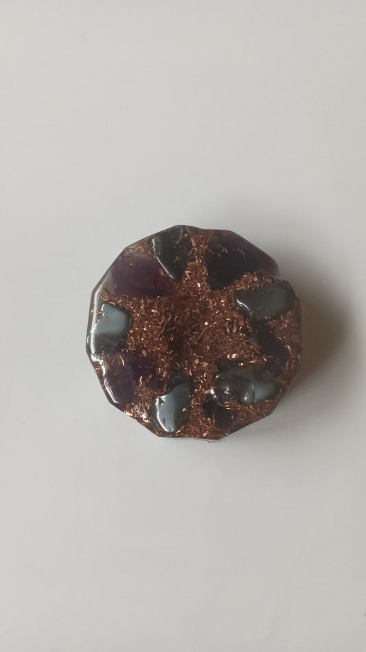 Orgonites de poche Améthyste et hématite