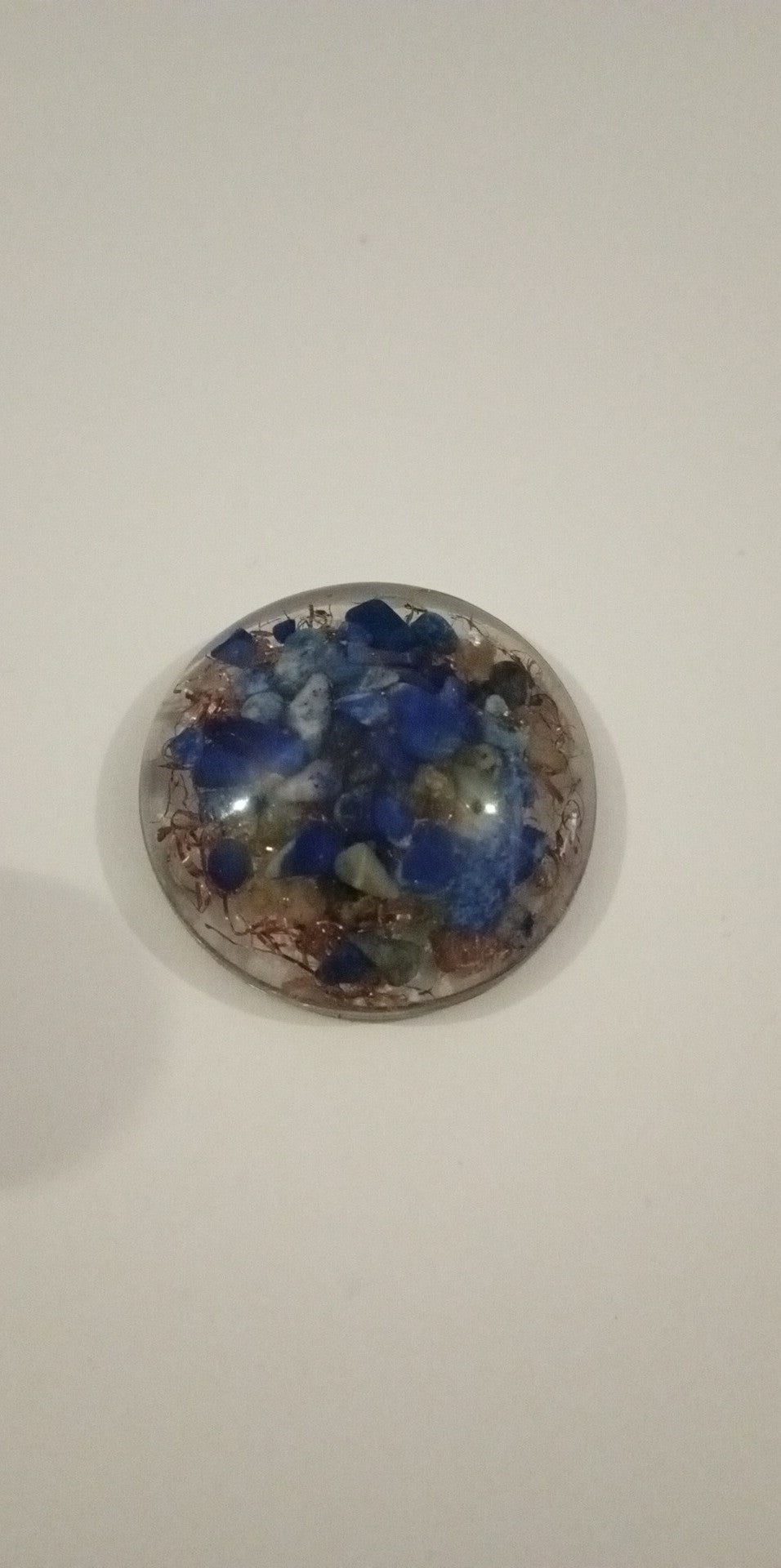 Orgonite ronde lapis-lazuli metatron